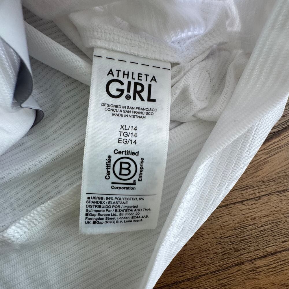 Athleta Girl White Zip up - Size XL 14 - Picture 3 of 8